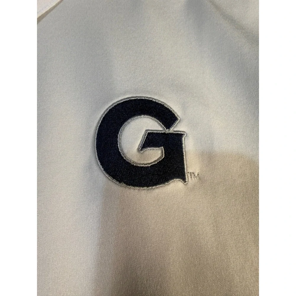 Nike Dri-FIT Georgetown University Polo Shirt Mens XXL White Short Sleeve G Logo